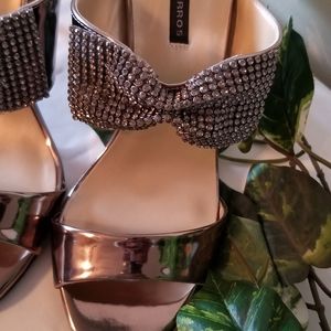 Rhinestone Metal Mule sandals